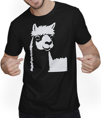 Produktbild von T-Shirt mit Mann Lustige Alpaka-Silhouette freche lustige Alpakas