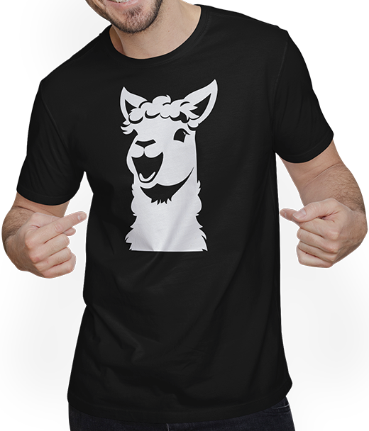 Produktbild von T-Shirt mit Mann Lustige Alpaka-Silhouette freche lustige Alpakas