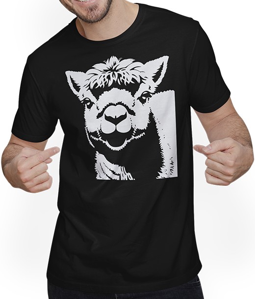 Produktbild von T-Shirt mit Mann Lustige Alpaka-Silhouette freche lustige Alpakas