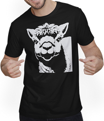 Produktbild von T-Shirt mit Mann Lustige Alpaka-Silhouette freche lustige Alpakas