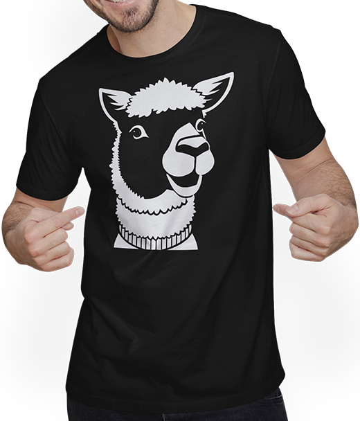 Produktbild von T-Shirt mit Mann Lustige Alpaka-Silhouette freche lustige Alpakas
