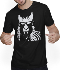 Produktbild von T-Shirt mit Mann Lustige Alpaka trägt Sonnenbrille coole Alpakas