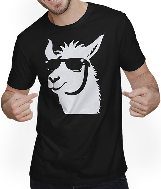 Produktbild von T-Shirt mit Mann Lustige Alpaka trägt Sonnenbrille coole Alpakas
