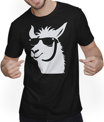 Produktbild von T-Shirt mit Mann Lustige Alpaka trägt Sonnenbrille coole Alpakas