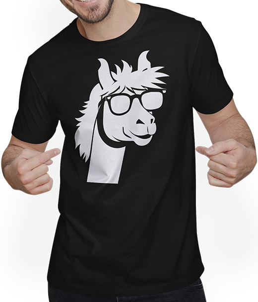 Produktbild von T-Shirt mit Mann Lustige Alpaka trägt Sonnenbrille coole Alpakas