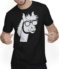 Produktbild von T-Shirt mit Mann Lustige Alpaka trägt Sonnenbrille coole Alpakas