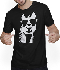 Produktbild von T-Shirt mit Mann Lustige Alpaka trägt Sonnenbrille coole Alpakas