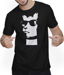 Produktbild von T-Shirt mit Mann Lustige Alpaka trägt Sonnenbrille coole Alpakas