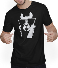 Produktbild von T-Shirt mit Mann Lustige Alpaka trägt Sonnenbrille coole Alpakas