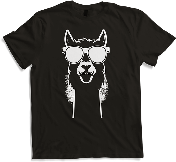 Produktbild von T-Shirt Lustige Alpaka trägt Sonnenbrille coole Alpakas