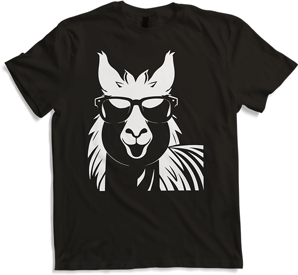 Produktbild von T-Shirt Lustige Alpaka trägt Sonnenbrille coole Alpakas