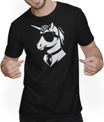 Produktbild von T-Shirt mit Mann Lustige Einhörner tragen Sonnenbrille cooles Einhorn