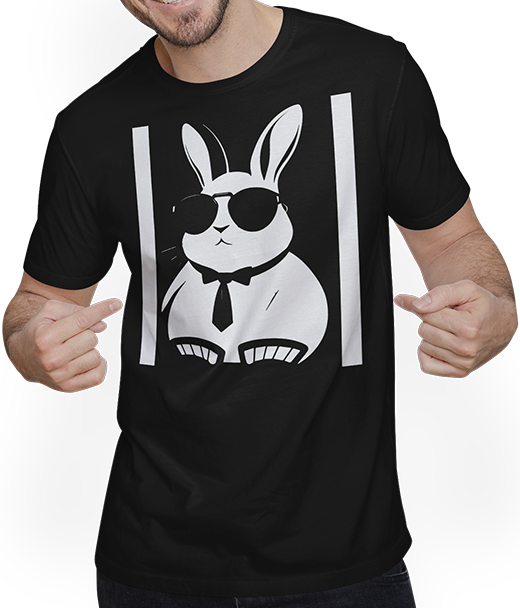 Produktbild von T-Shirt mit Mann Lustige Hasen-Sonnenbrille Cool Sunglas Rabbit