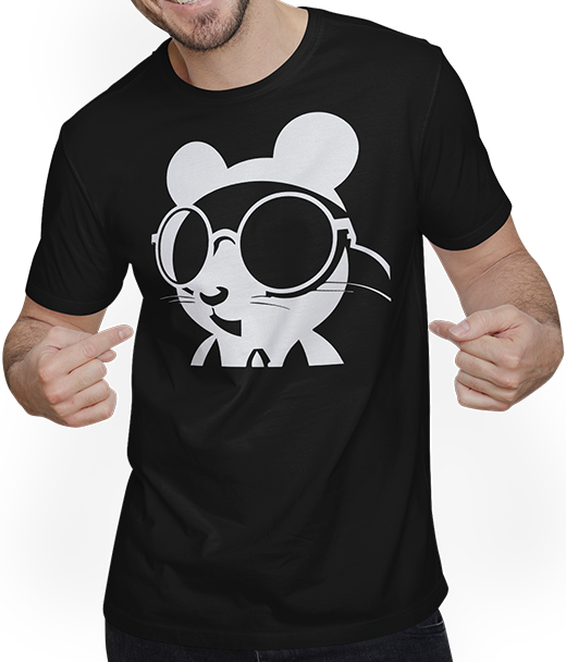 Produktbild von T-Shirt mit Mann Lustige Haustierratte mit Sonnenbrille Fancy Rats