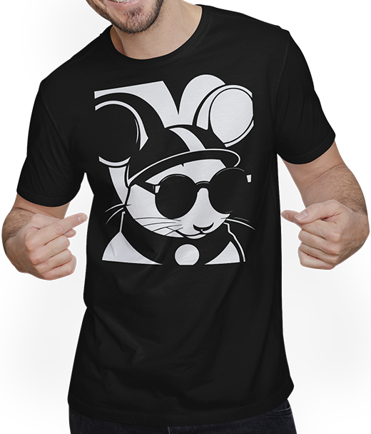 Produktbild von T-Shirt mit Mann Lustige Haustierratte mit Sonnenbrille Fancy Rats