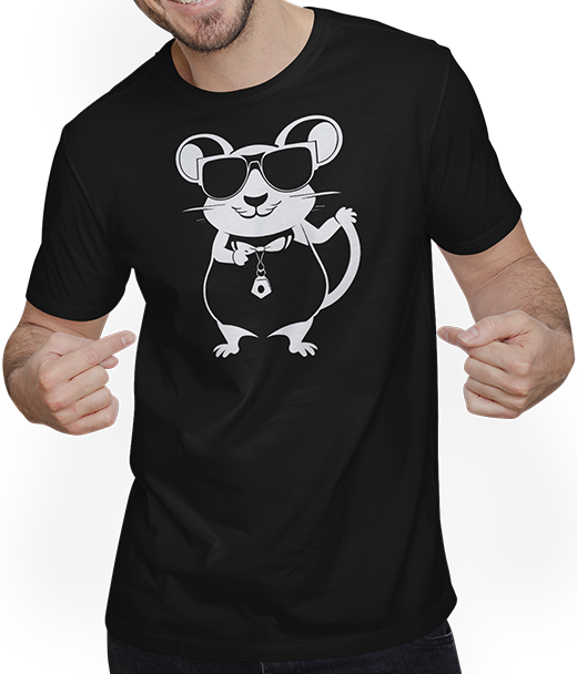 Produktbild von T-Shirt mit Mann Lustige Haustierratte mit Sonnenbrille Fancy Rats