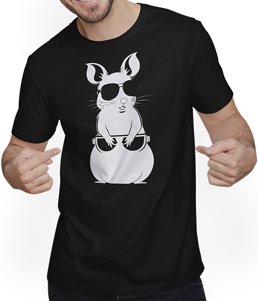 Produktbild von T-Shirt mit Mann Lustige Haustierratte mit Sonnenbrille Fancy Rats