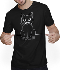 Produktbild von T-Shirt mit Mann Lustige Katze Silhouette freche lustige Katzen