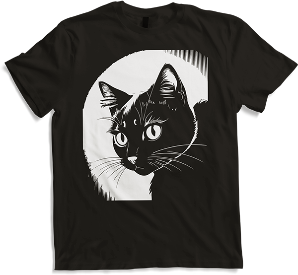 Produktbild von T-Shirt Lustige Katze Silhouette freche lustige Katzen