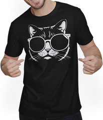 Produktbild von T-Shirt mit Mann Lustige Katze mit Sonnenbrille Kätzchen Sunglas Katzen