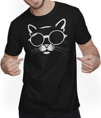 Produktbild von T-Shirt mit Mann Lustige Katze mit Sonnenbrille Kätzchen Sunglas Katzen