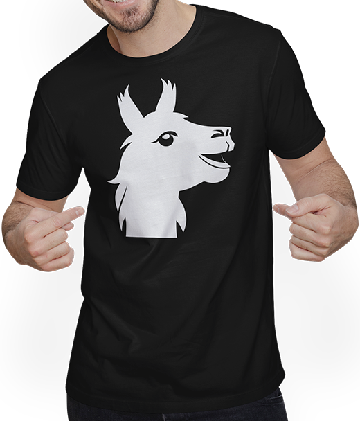 Produktbild von T-Shirt mit Mann Lustige Lama-Silhouette, freche lustige Lamas