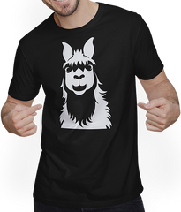 Produktbild von T-Shirt mit Mann Lustige Lama-Silhouette, freche lustige Lamas