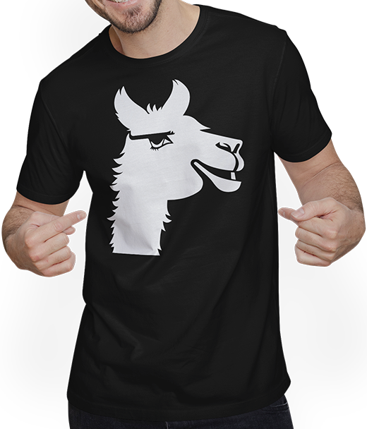 Produktbild von T-Shirt mit Mann Lustige Lama-Silhouette, freche lustige Lamas