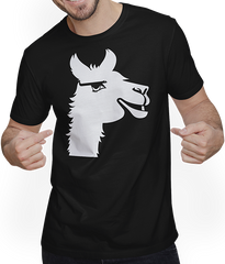 Produktbild von T-Shirt mit Mann Lustige Lama-Silhouette, freche lustige Lamas