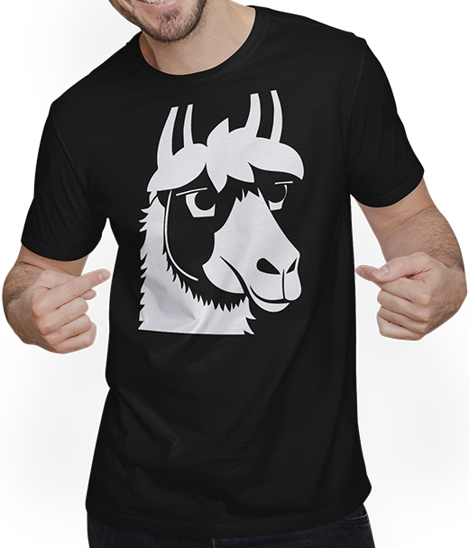 Produktbild von T-Shirt mit Mann Lustige Lama-Silhouette, freche lustige Lamas
