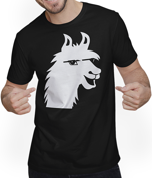 Produktbild von T-Shirt mit Mann Lustige Lama-Silhouette, freche lustige Lamas