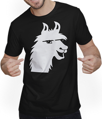 Produktbild von T-Shirt mit Mann Lustige Lama-Silhouette, freche lustige Lamas