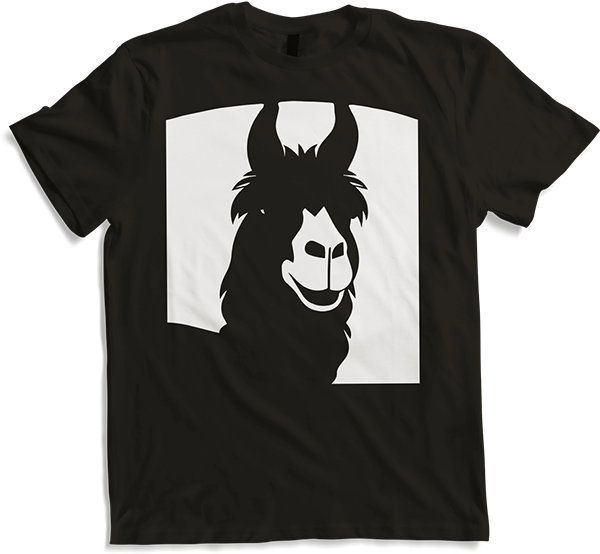 Produktbild von T-Shirt Lustige Lama-Silhouette, freche lustige Lamas