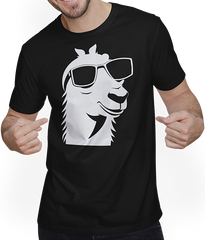 Produktbild von T-Shirt mit Mann Lustige Lama trägt Sonnenbrille Cool Llamas