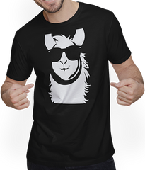 Produktbild von T-Shirt mit Mann Lustige Lama trägt Sonnenbrille Cool Llamas