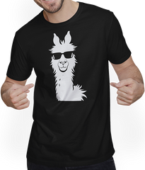 Produktbild von T-Shirt mit Mann Lustige Lama trägt Sonnenbrille Cool Llamas