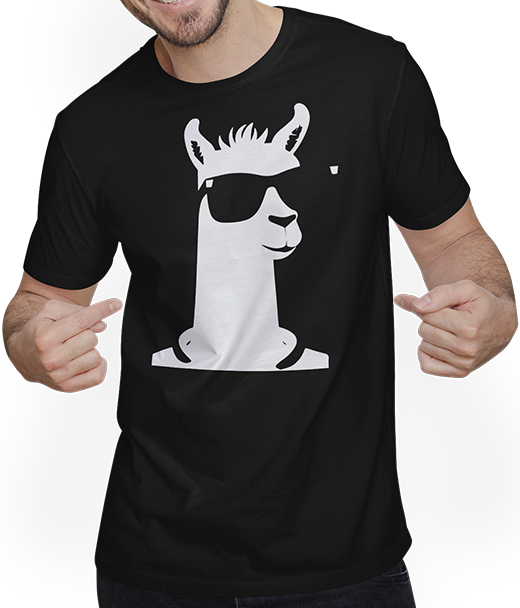 Produktbild von T-Shirt mit Mann Lustige Lama trägt Sonnenbrille Cool Llamas