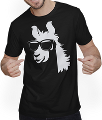 Produktbild von T-Shirt mit Mann Lustige Lama trägt Sonnenbrille Cool Llamas
