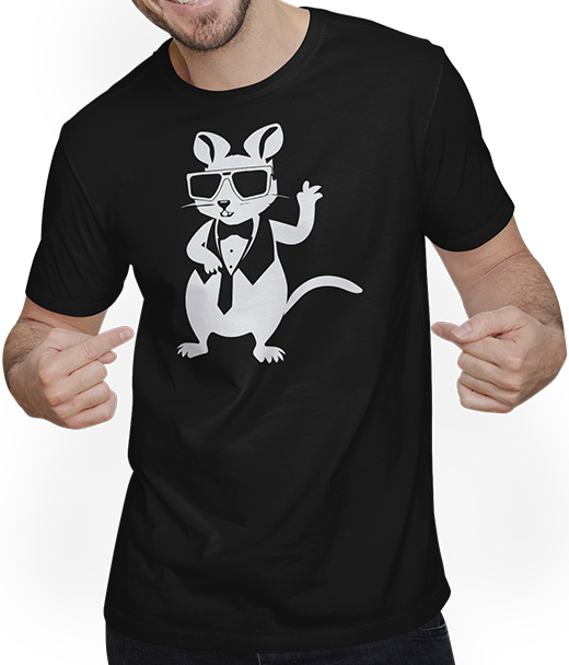 Produktbild von T-Shirt mit Mann Lustige ausgefallene Ratten mit Sonnenbrille Haustier Ratte