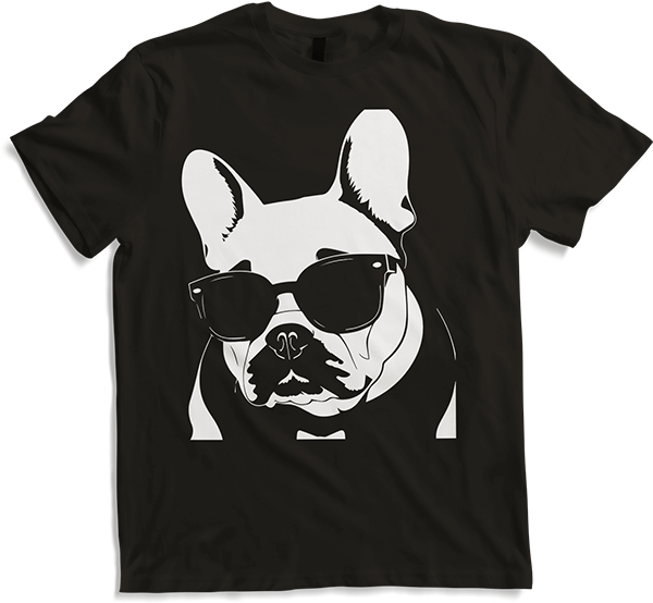 Produktbild von T-Shirt Lustige französische Bulldogge mit Sonnenbrille Französische Bulldoggen