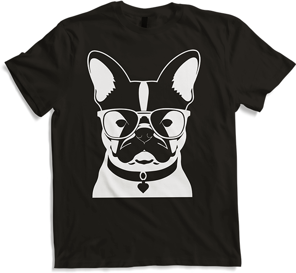 Produktbild von T-Shirt Lustige französische Bulldogge mit Sonnenbrille Französische Bulldoggen