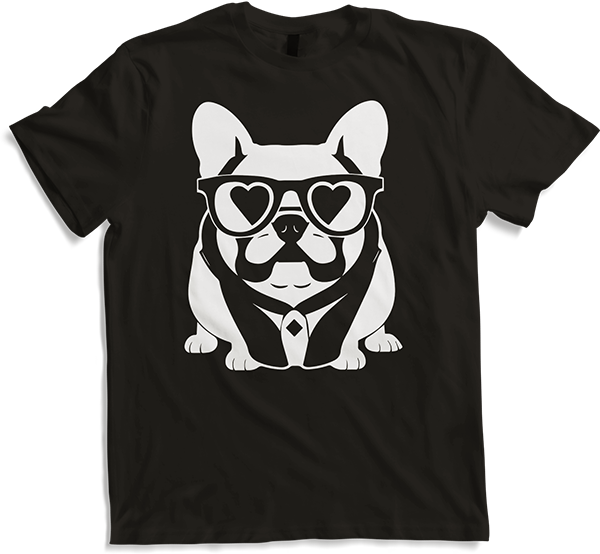 Produktbild von T-Shirt Lustige französische Bulldogge mit Sonnenbrille Französische Bulldoggen