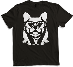 Produktbild von T-Shirt Lustige französische Bulldogge mit Sonnenbrille Französische Bulldoggen