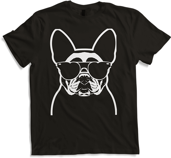 Produktbild von T-Shirt Lustige französische Bulldogge mit Sonnenbrille Französische Bulldoggen