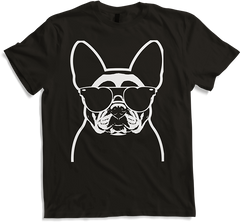 Produktbild von T-Shirt Lustige französische Bulldogge mit Sonnenbrille Französische Bulldoggen