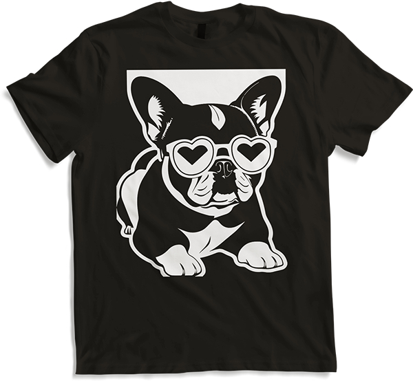 Produktbild von T-Shirt Lustige französische Bulldogge mit Sonnenbrille Französische Bulldoggen