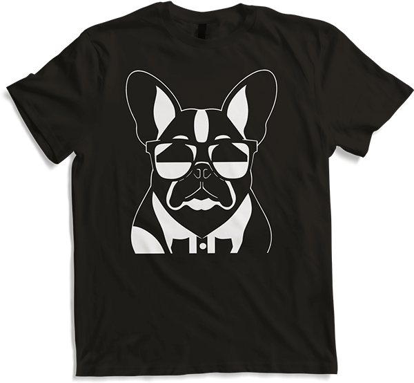 Produktbild von T-Shirt Lustige französische Bulldogge mit Sonnenbrille Französische Bulldoggen