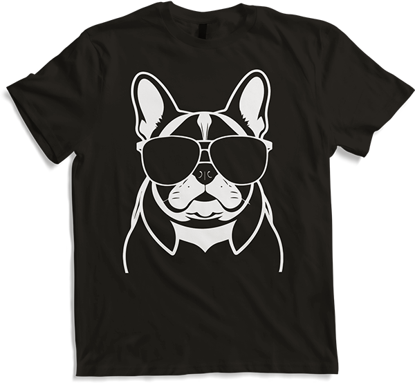 Produktbild von T-Shirt Lustige französische Bulldogge mit Sonnenbrille Französische Bulldoggen