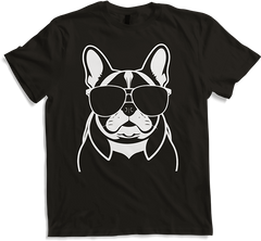 Produktbild von T-Shirt Lustige französische Bulldogge mit Sonnenbrille Französische Bulldoggen