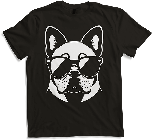 Produktbild von T-Shirt Lustige französische Bulldogge mit Sonnenbrille Französische Bulldoggen